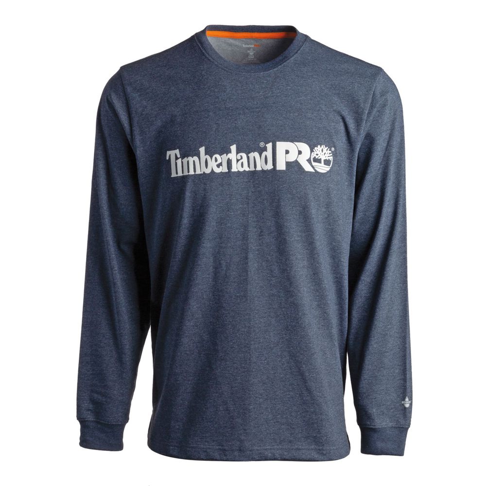 Camisetas Timberland Hombre Pro® Base Plate Long-Sleeve Graphic Azul Marino - Chile JRW-786520